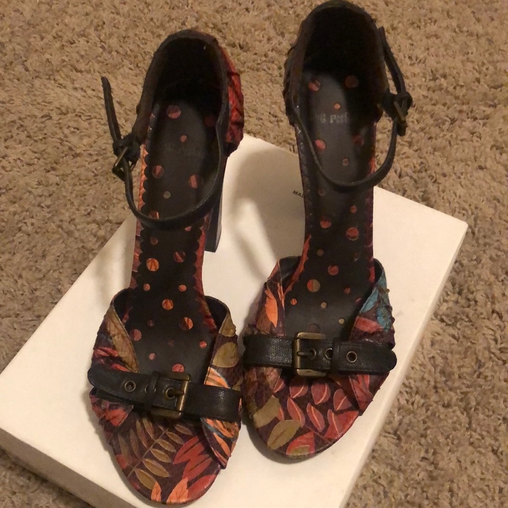 Not Rated multi color open toe heel, 8.5